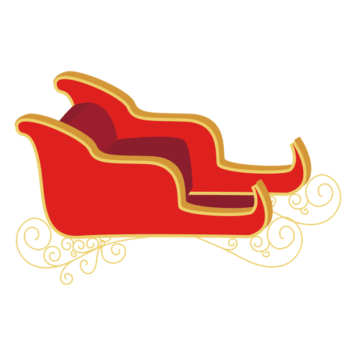 Santa Sleigh Png Image (red, maroon, gray)