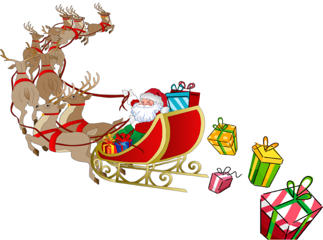 Santa Sleigh Png Pic (black, silver, lavender, white)