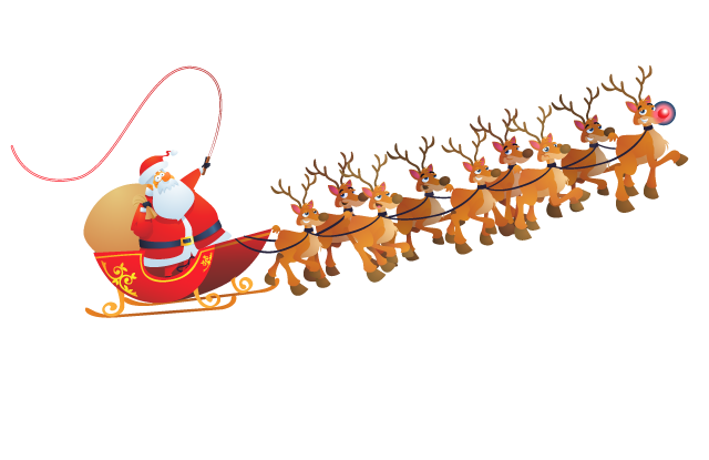 Santa Sleigh Png Picture (black)