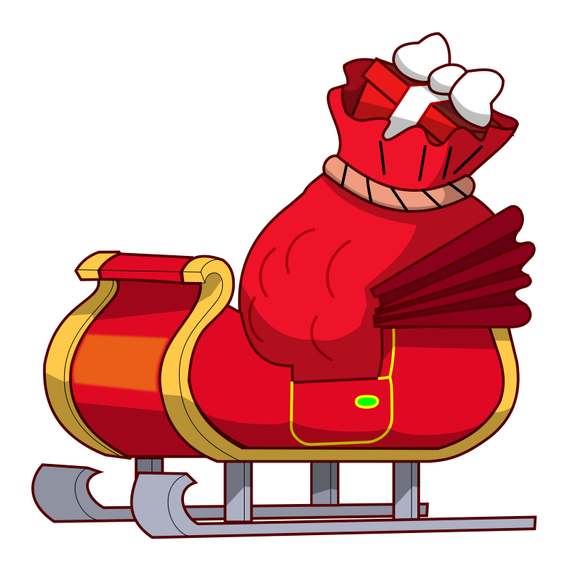 Santa Sleigh Png Transparent Image (red, white, black, maroon, chocolate)