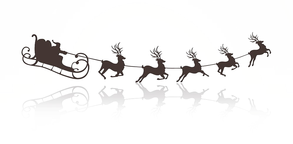 Santa Sleigh Png Transparent Picture (white)