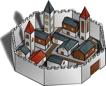 Fantasy City Png File (gray, silver, lavender, white)