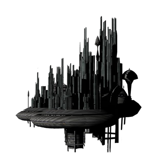 Fantasy City Png Transparent Image (black)