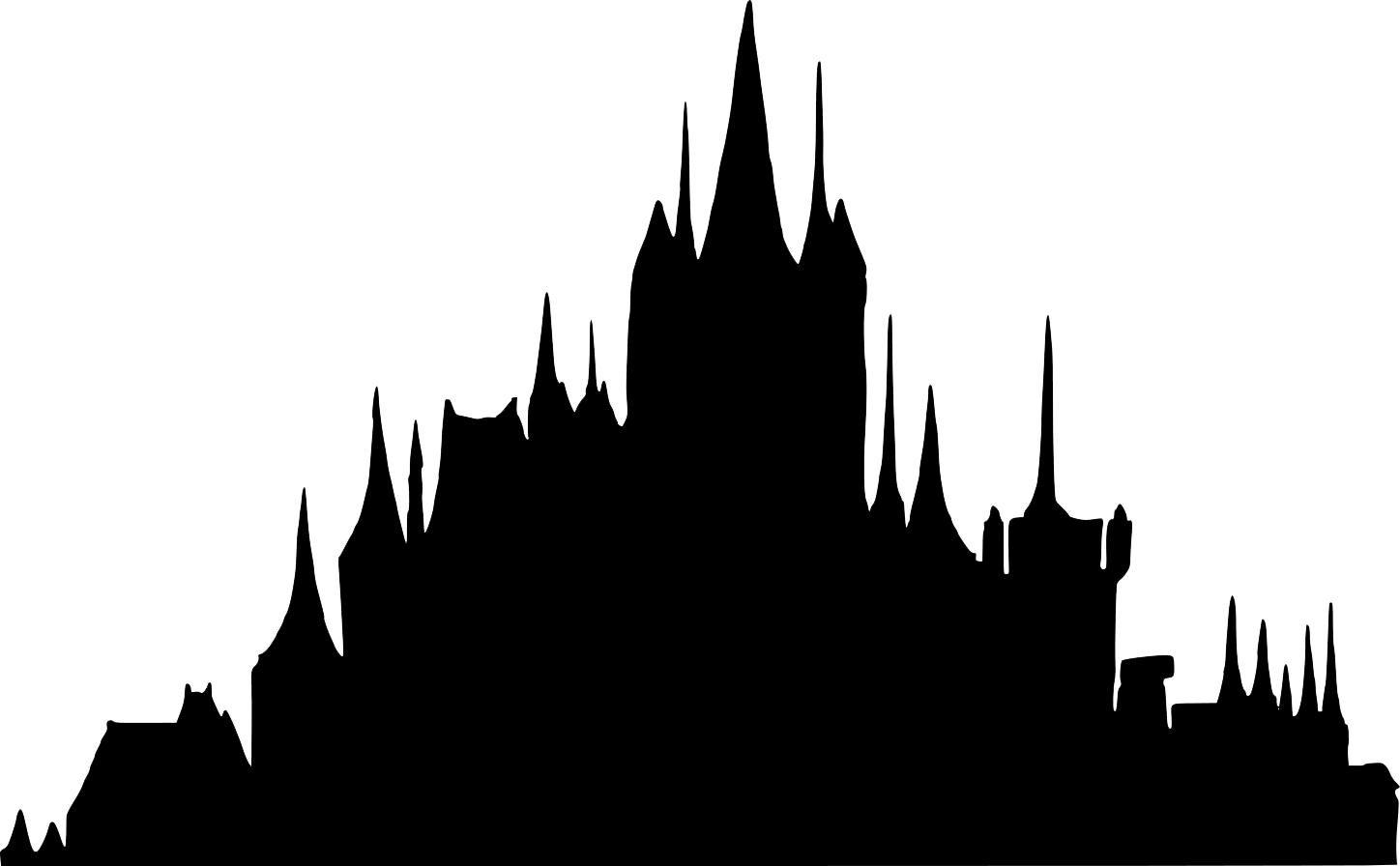 Fantasy City Transparent Background (black, white)