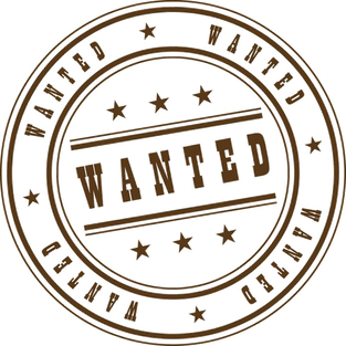 Wanted Stamp Png Clipart (black, white)