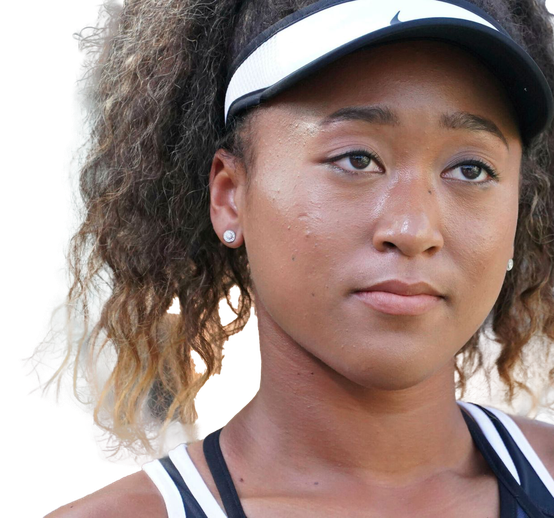 Naomi Osaka Olympic Player Png Background Image (white, black)