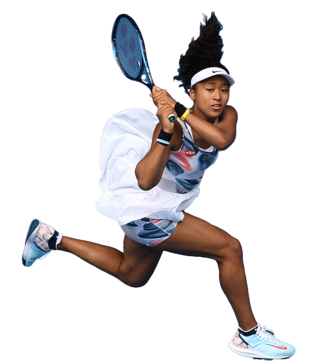 Naomi Osaka Olympic Player Png File (white, lavender, black)