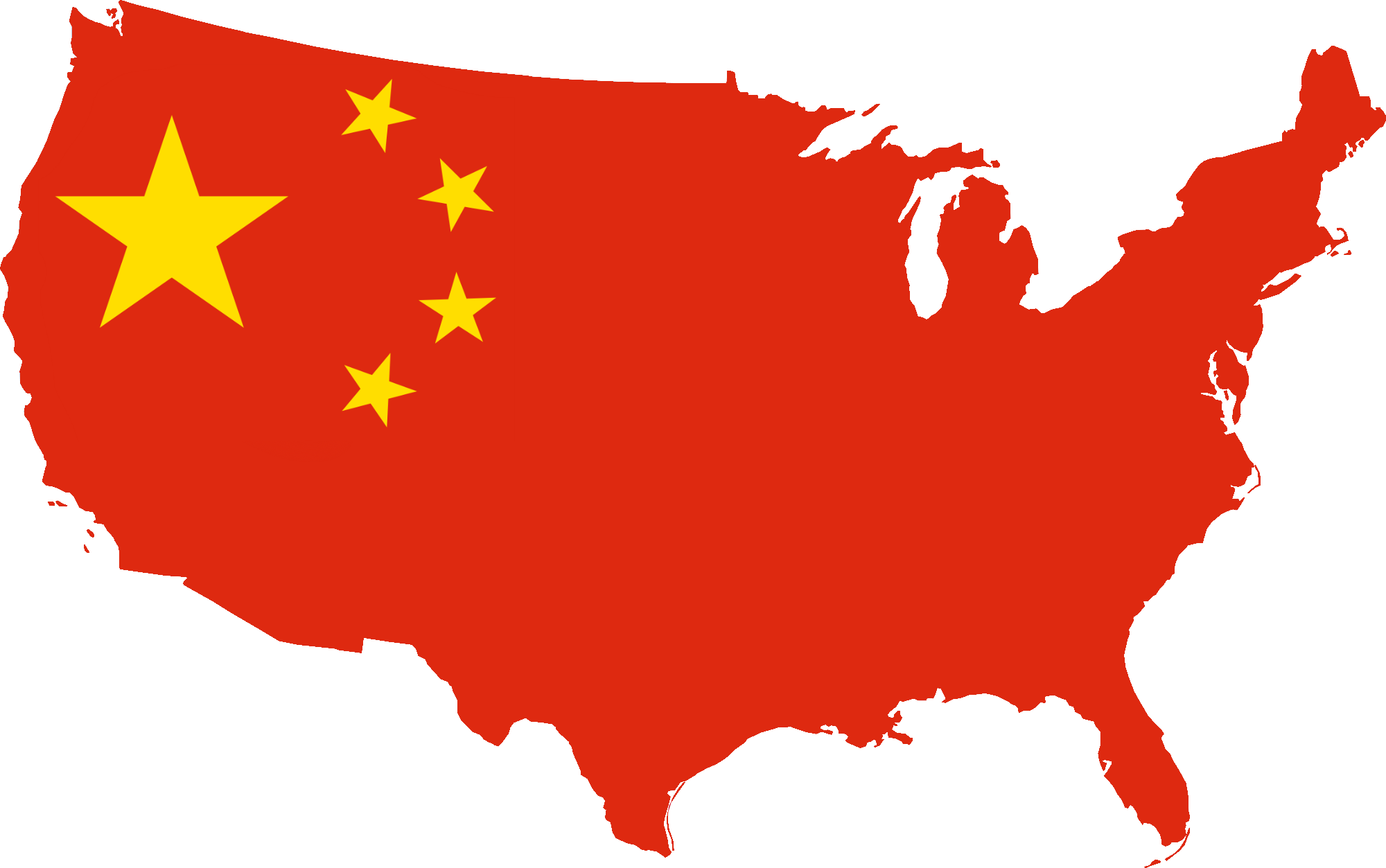 Map China Flag Png Image (red, black)