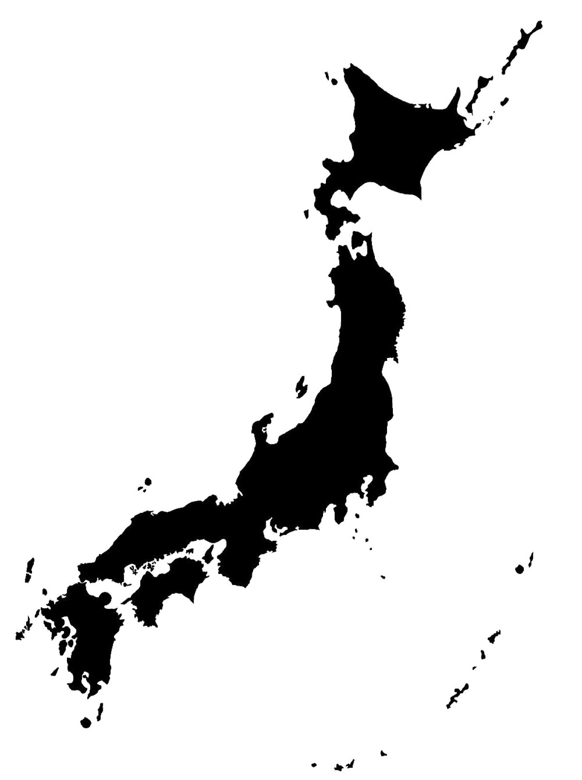 Japan Map Png Cutout (black, lavender, white)