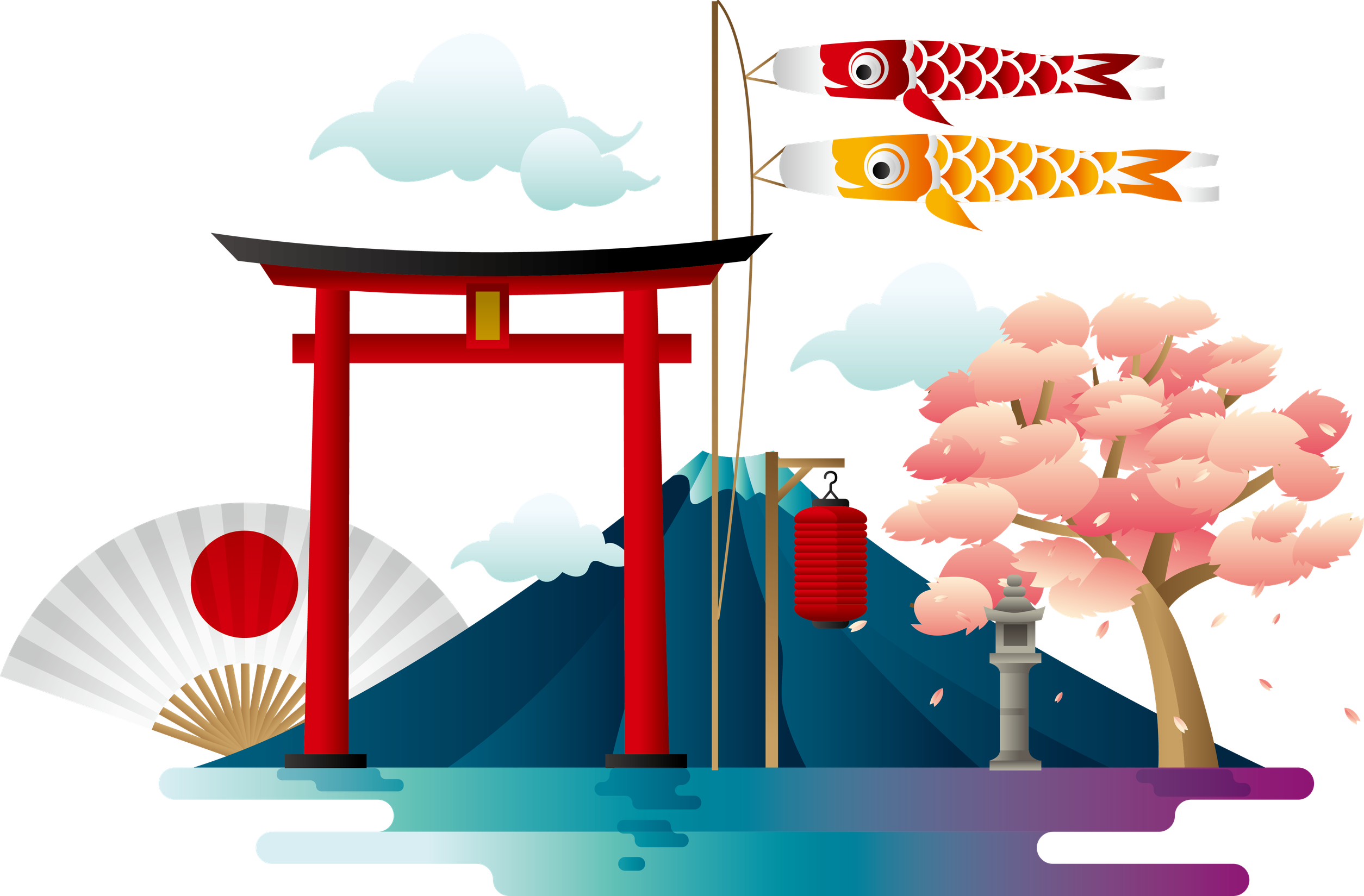 Japan Png Clipart (maroon, navy, black, teal, red)