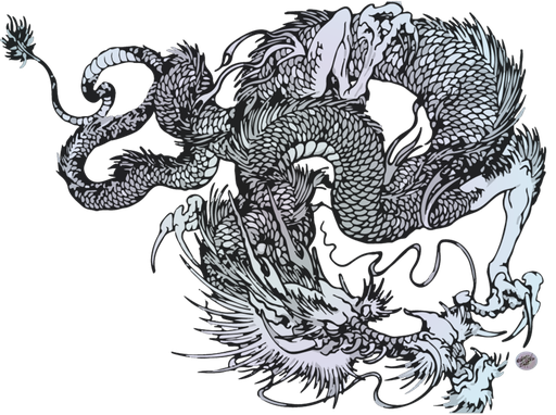 Japanese Dragon Png Image (black)