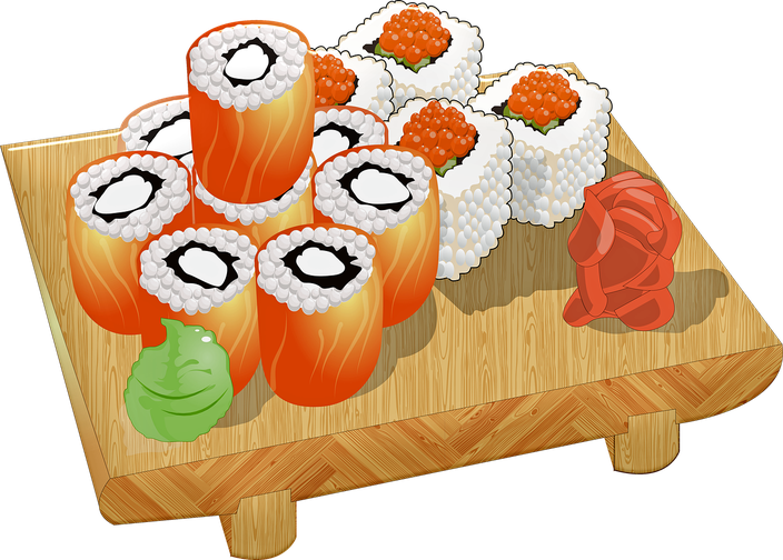 Japanese Food Png Cutout (chocolate, black, salmon, white)