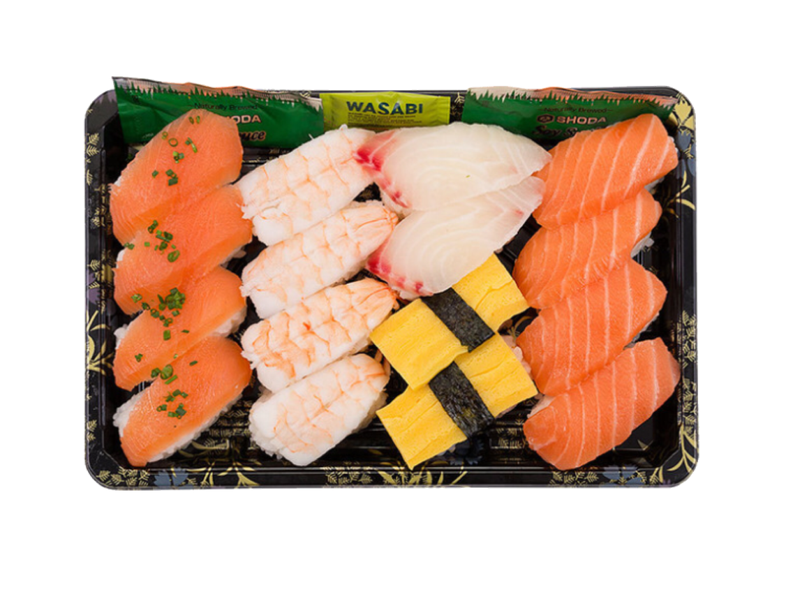 Japanese Food Sushi Png Pic (black, salmon)