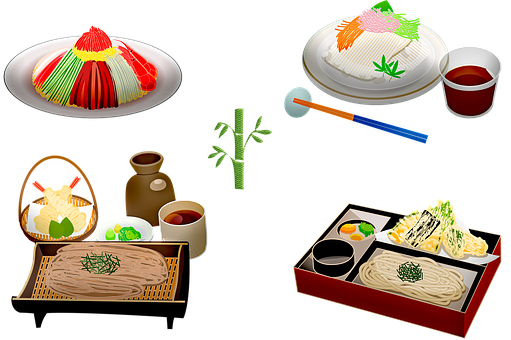 Japanese Food Transparent (black, maroon)