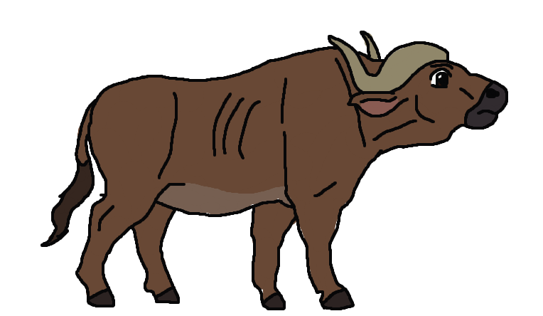 Cape Buffalo Png Pic (black, olive)