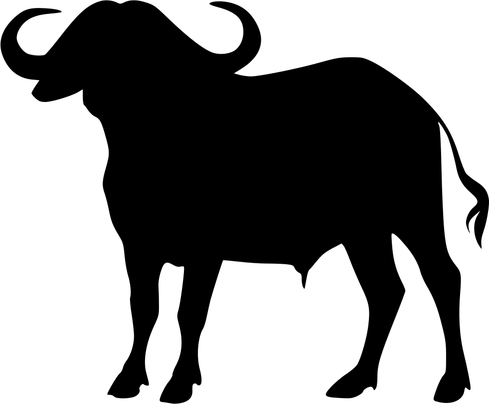 Cape Buffalo Transparent Png (white, indigo, black, lavender)