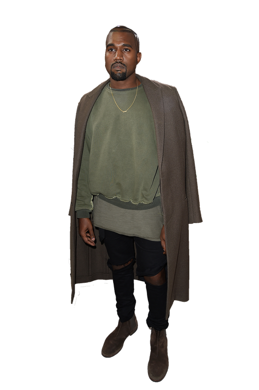 Rapper Kanye West Png Transparent Image (black, gray)