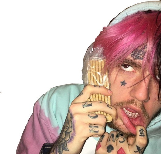 Rapper Lil Peep Transparent Background (gray, pink, black, mint, white)