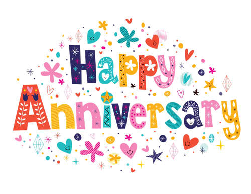 Happy Anniversary Png Transparent Image (black, white)