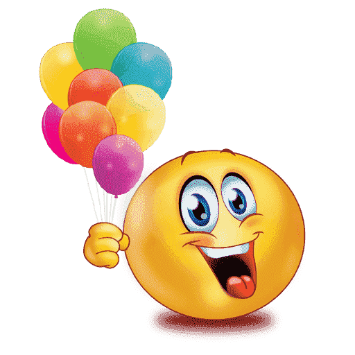 Happy Birthday Emoji Png Photo (orange, gray, black, gold, pink)