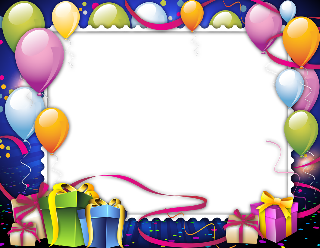 Happy Birthday Frame Png File (navy, white, indigo, lavender, black)