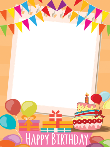 Happy Birthday Frame Png Photo (teal, beige, salmon, chocolate, black)