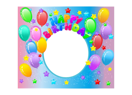 Happy Birthday Frame Png Transparent Image (black, gray, salmon, plum)