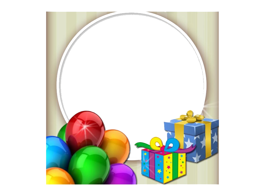 Happy Birthday Frame Transparent Background (silver, white, gray, beige)