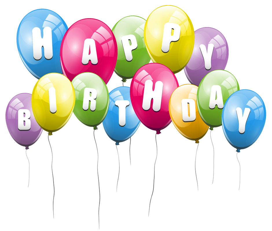 Happy Birthday Party Balloon Transparent Png (black, white)