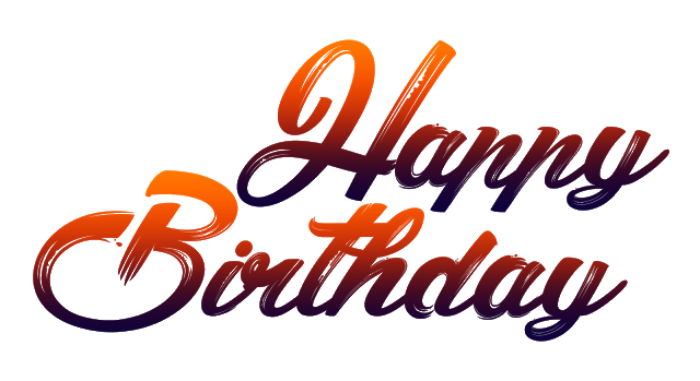 Happy Birthday Text Png Clipart (black, maroon)