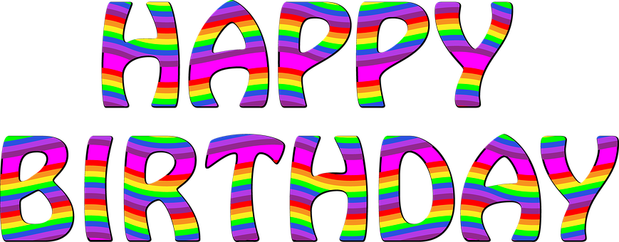 Happy Birthday Text Png Hd (black, purplish red)