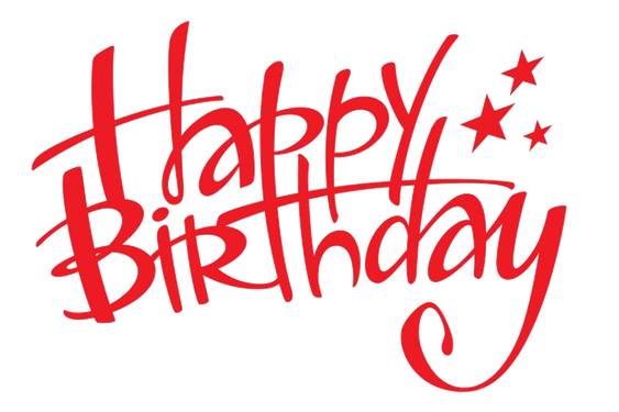 Happy Birthday Text Png Transparent (black, red)