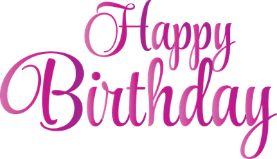 Happy Birthday Text Transparent Background (gray)