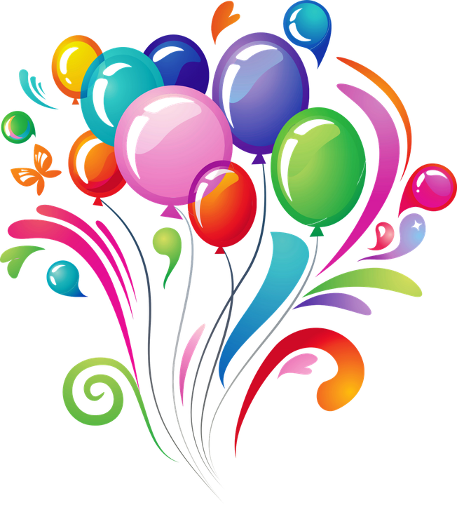 Happy Birthday Transparent Background (black, plum)