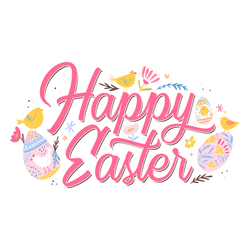 Happy Easter Png Clipart (black, salmon)