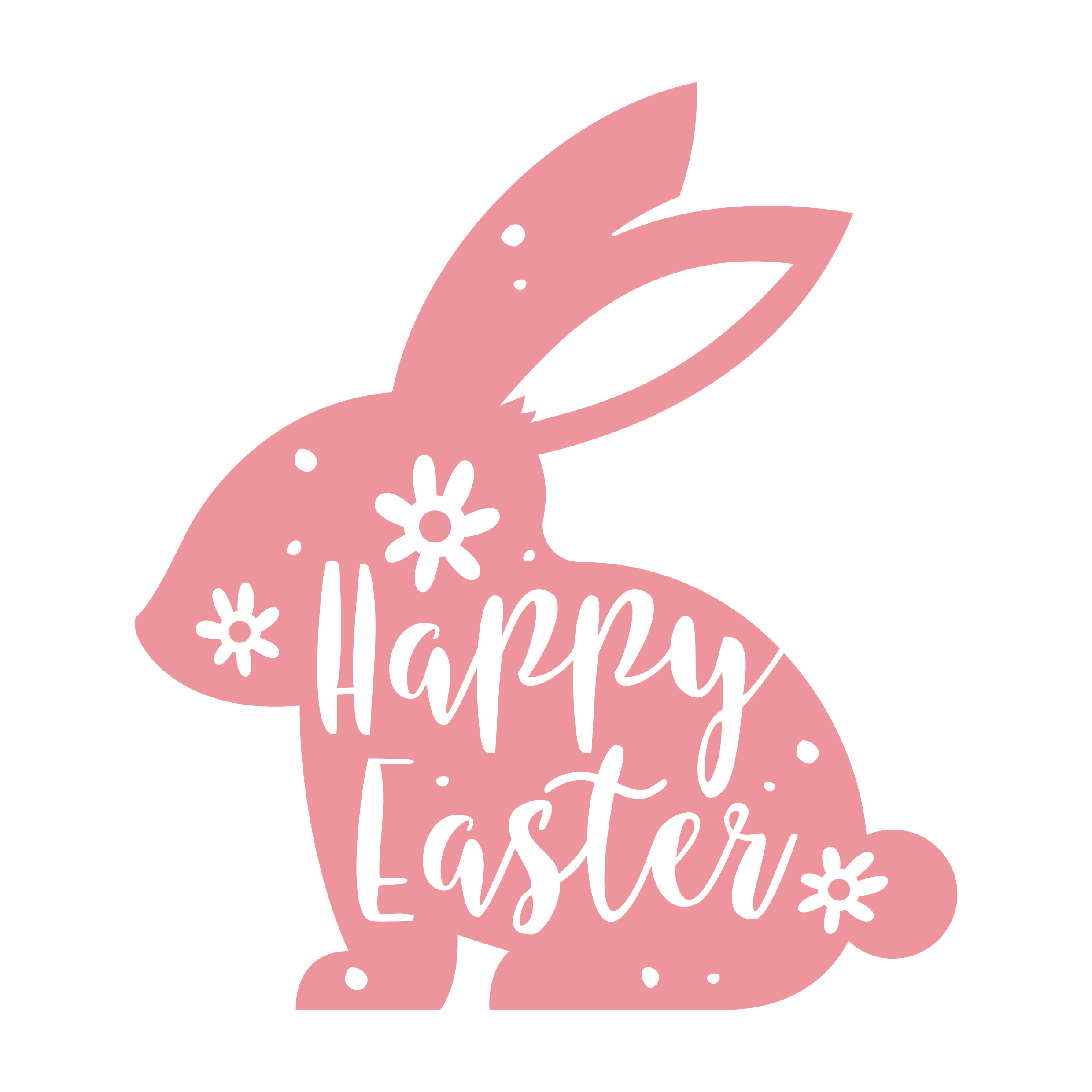 Happy Easter Png Cutout (salmon, pink, white)