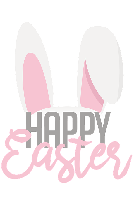 Happy Easter Png Image (white, black, lavender, silver, pink)