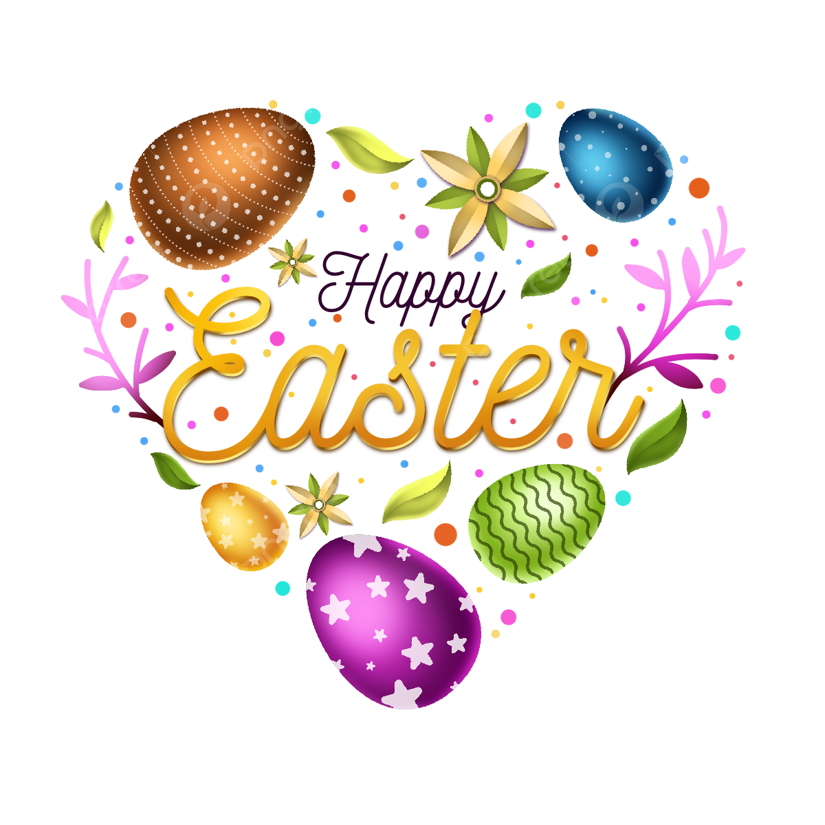 Happy Easter Png Photos (black, silver)