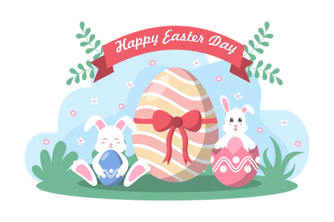 Happy Easter Png Pic (black, lavender, gray, white)