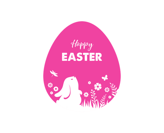 Happy Easter Transparent (black, salmon, white)