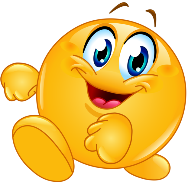 Happy Emoji Clipart Png (black, white, orange)