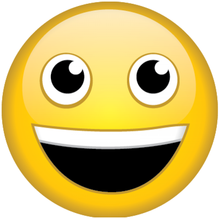 Happy Face Emoji Transparent Png (black, gold, orange, white)