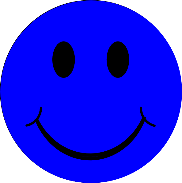 Happy Face Png Clipart (black, white, blue)