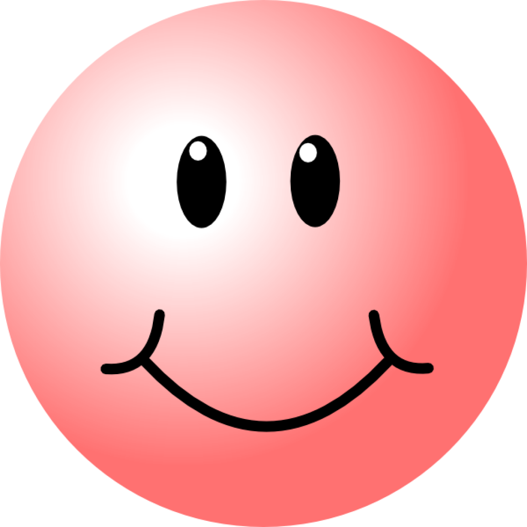 Happy Face Png Transparent Image (black, salmon, pink, white)