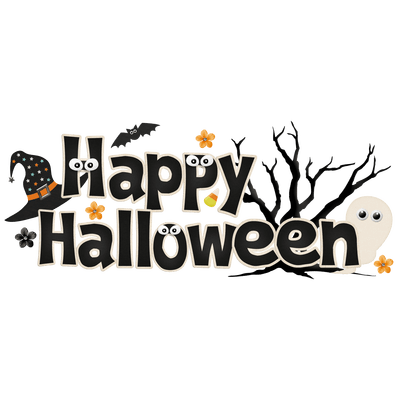 Happy Halloween Png Cutout (black)