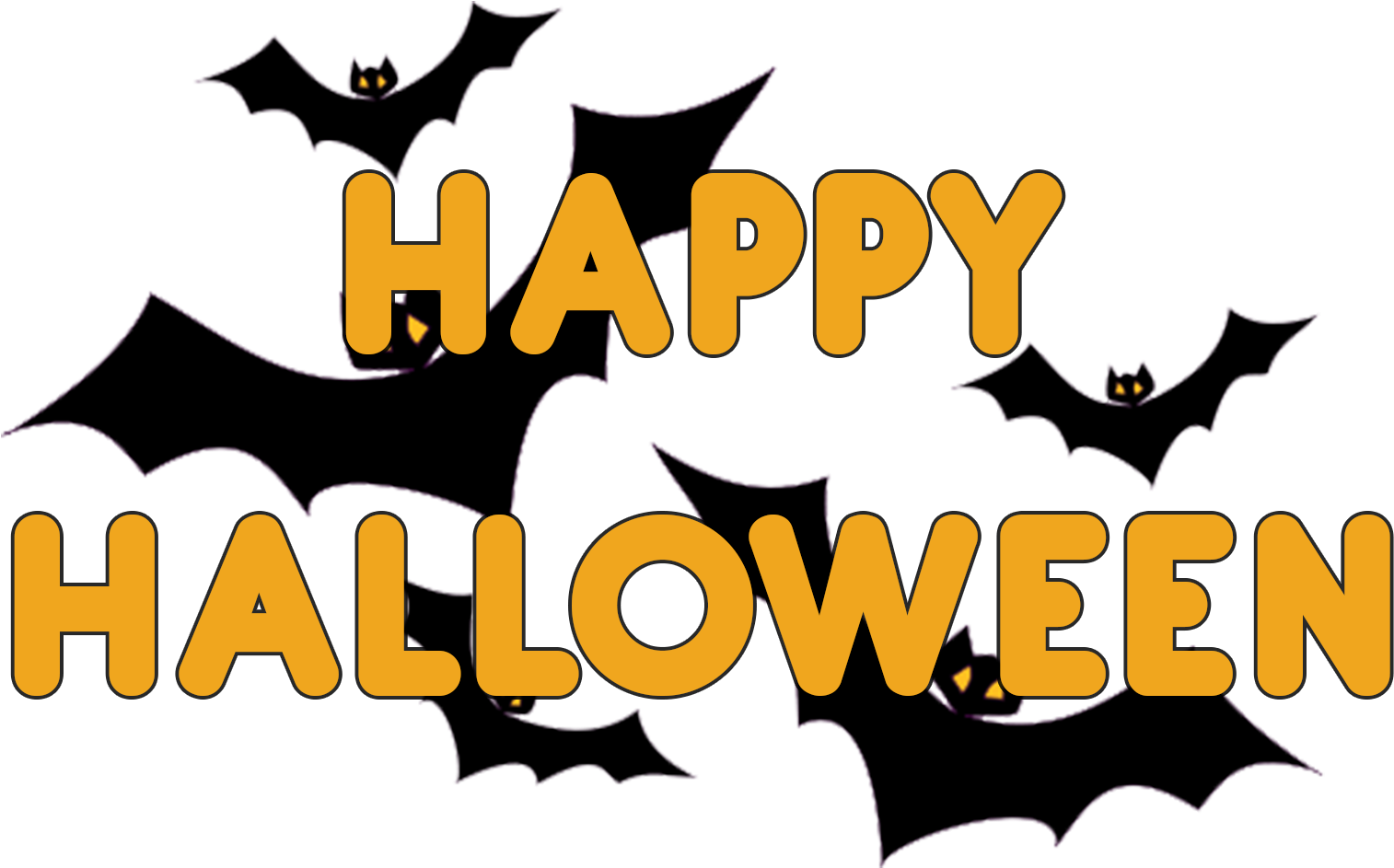 Happy Halloween Png Pic (black, orange)