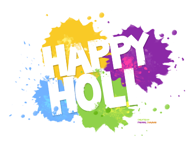 Happy Holi Text High Quality Png (gold, gray, white, purple)