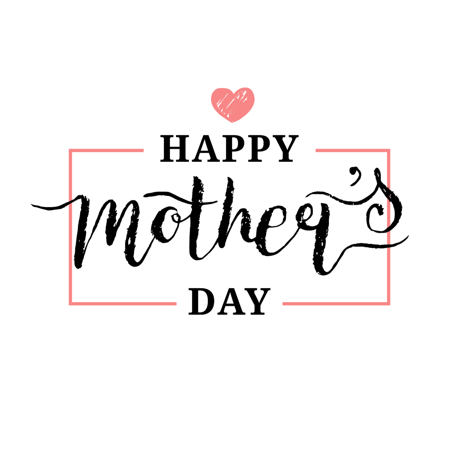 Happy Mothers Day Text Png High Quality Image (black)