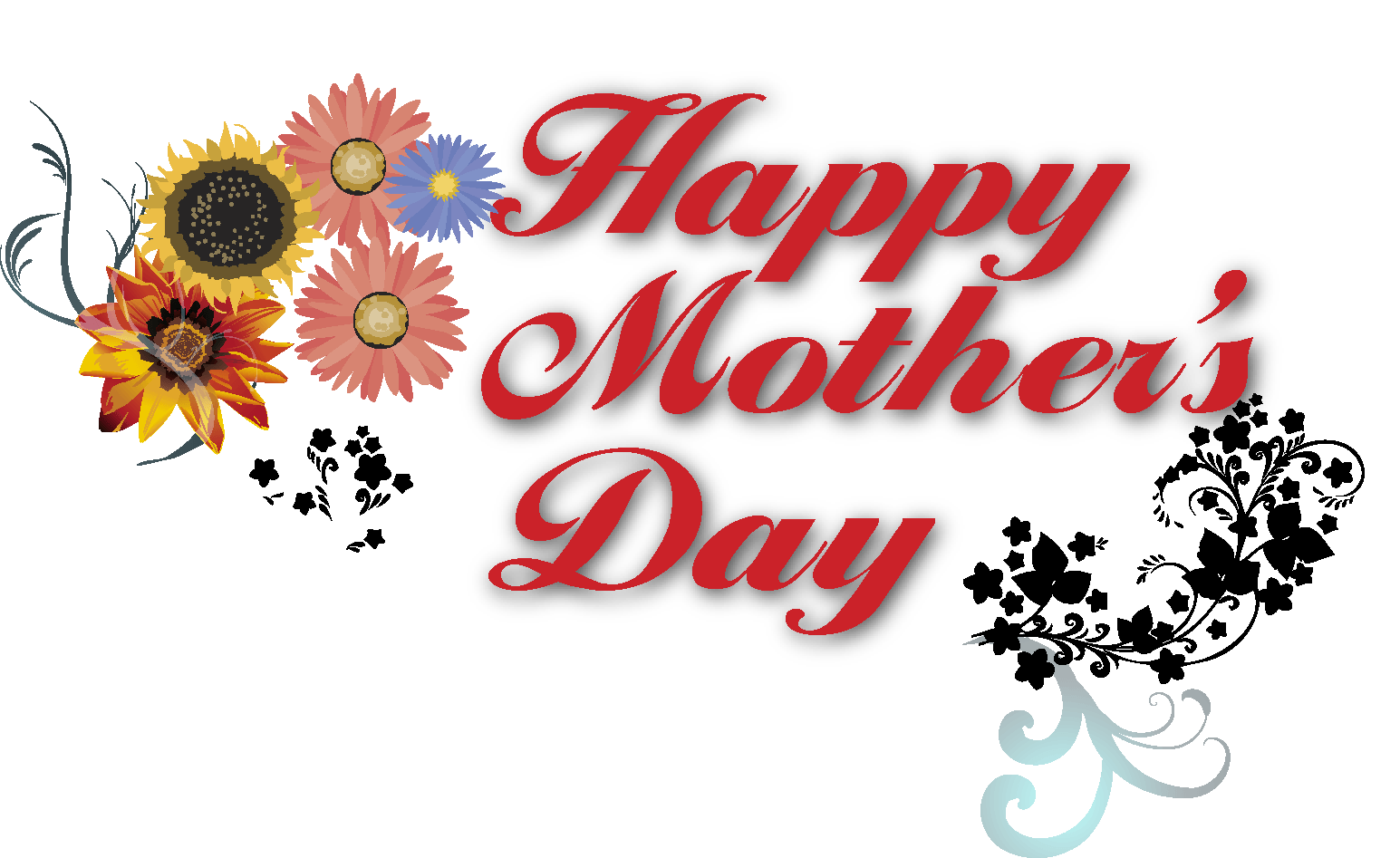 Happy Mothers Day Text Png Picture (chocolate, black, red)