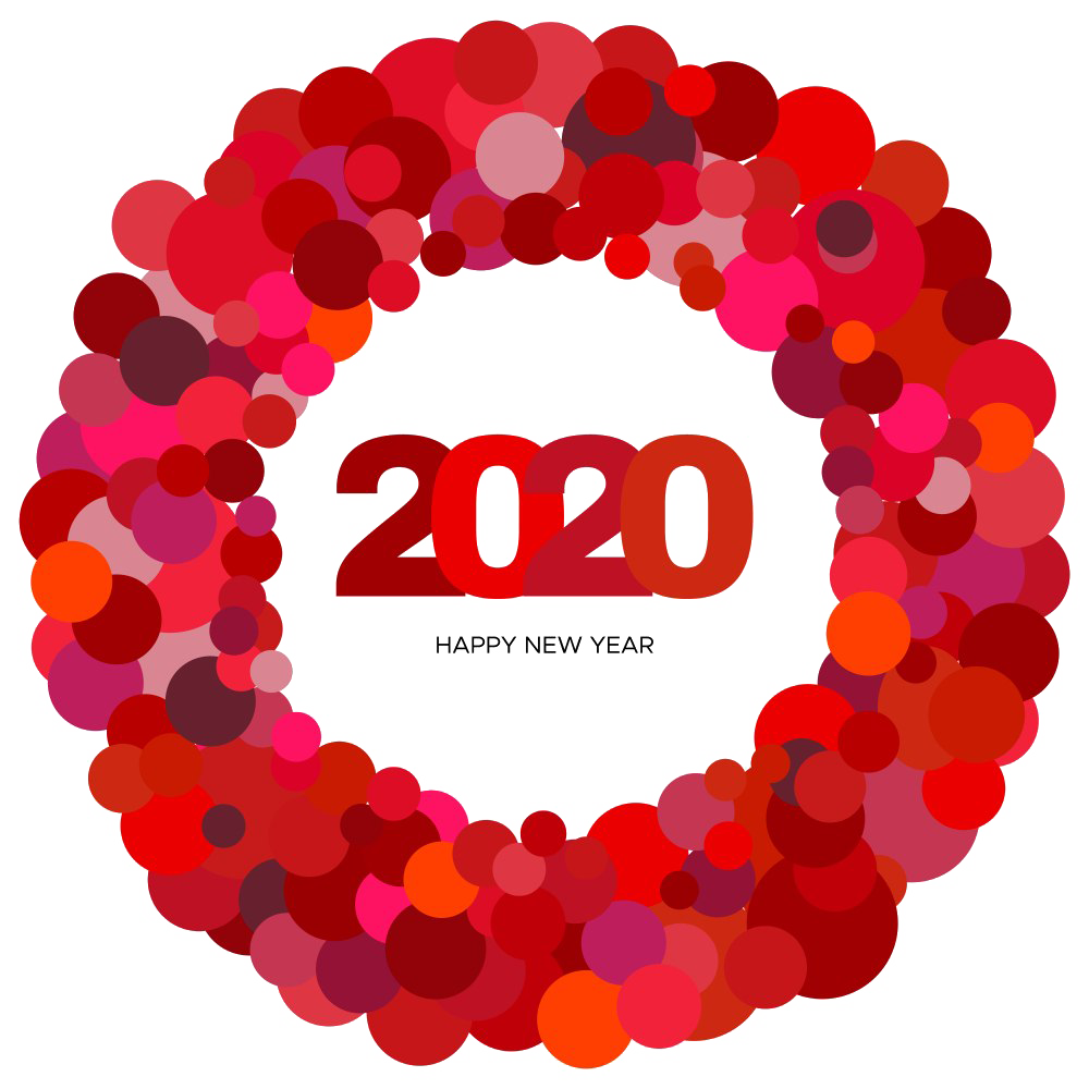 Happy New Year 2020 Png Image (maroon, red, white)